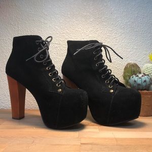 Jeffrey Campbell Lita Sude Upper Leather Bootie